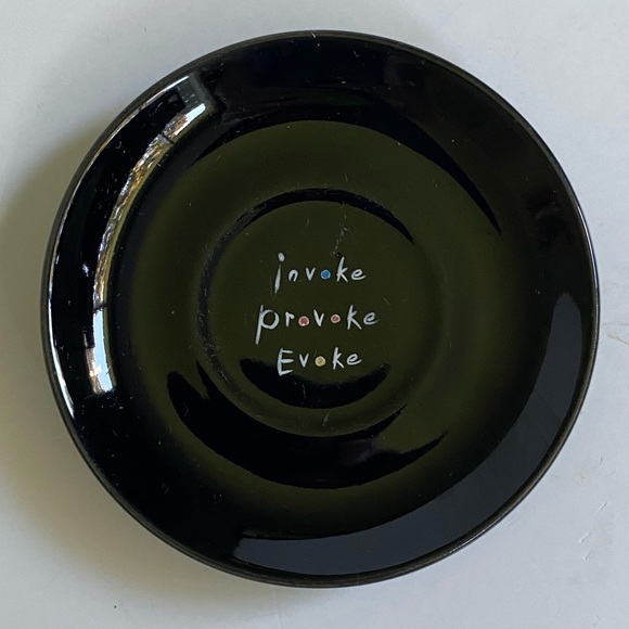 Cirque Du Soleil Expresso Cup and Saucer Black Invoke Provoke Evoke Ceramic - Picture 13 of 16